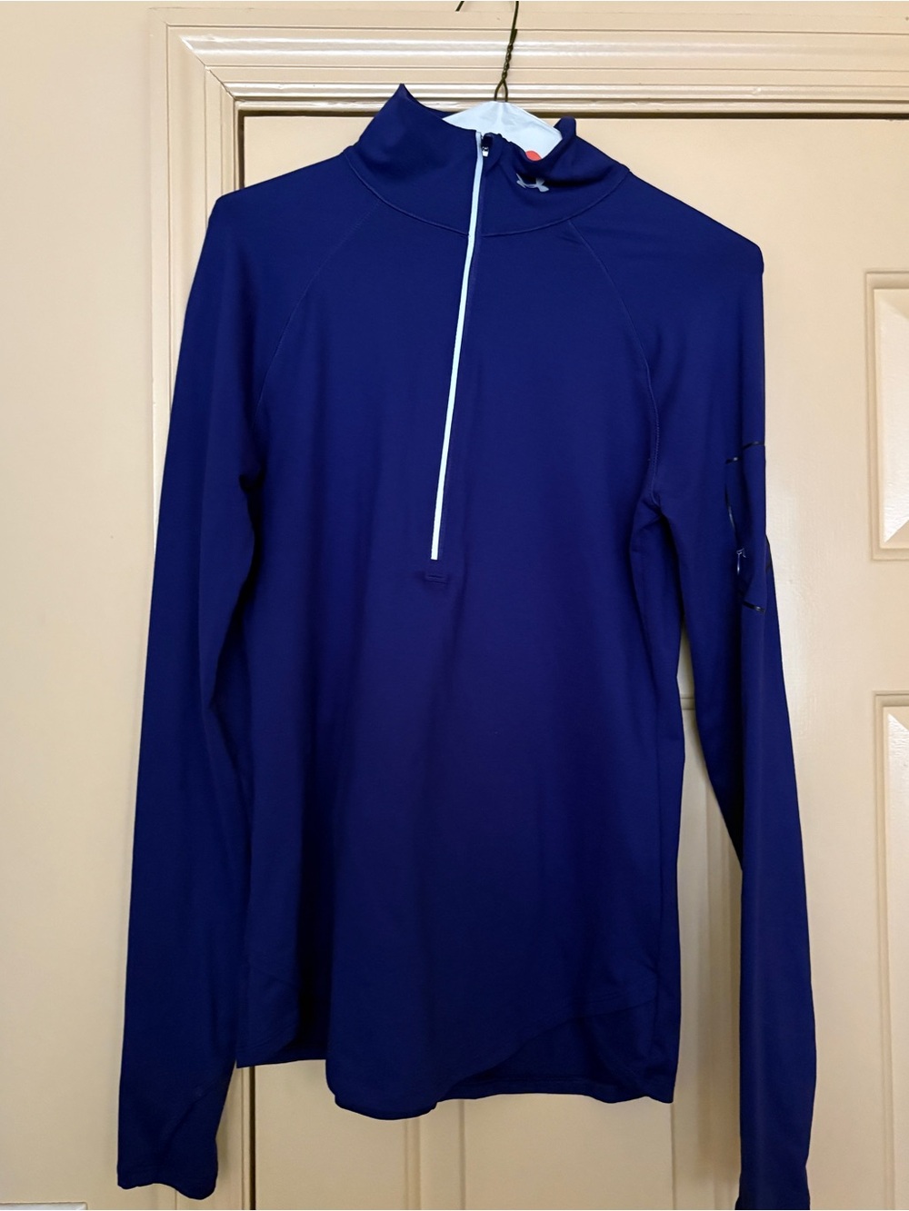 Under Armour Blue 1/4 Zip Running Pullover Reflective Pocket